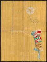 1962 A Jereván étterem esti étlapja. Hajtásnyomokkal