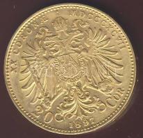 Ausztria 1897. 20K Au 6,775g T:2+