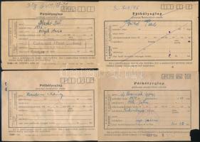 1951 4 db TB pótbélyeglap bélyeggekkel