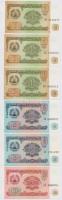 Tádzsikisztán 1994. 1R (3x) + 5R (2x) + 10R T:I Tajikistan 1994. 1 Ruble (3x) + 5 Rubles (2x) + 10 Rubles C:UNC Krause 1, 2, 3