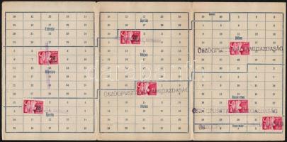 1951 SZTK bélyeglap 10 db bélyeggel