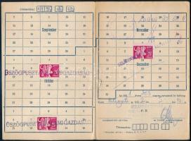 1951 SZTK bélyeglap 10 db bélyeggel