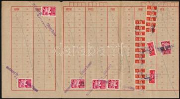 1952 SZTK bélyeglap 28 db bélyeggel