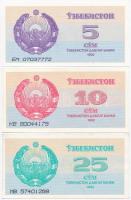 Üzbegisztán 1992. 1S + 3S + 5S + 10S + 25S T:I,II Uzbekistan 1992. 1 Sum + 3 Sum + 5 Sum + 10 Sum + ...