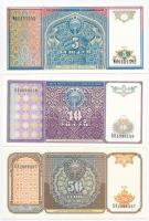 Üzbegisztán 1992. 1S + 3S + 5S + 10S + 25S T:I Uzbekistan 1992. 1 Sum + 3 Sum + 5 Sum + 10 Sum + 25 ...