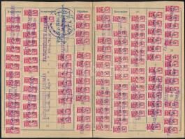 1958 SZTK bélyeglap bélyegekkel