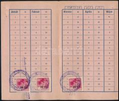 1955 SZTK bélyeglap 3 db bélyeggel