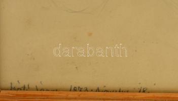 Maté János (?-): Kalapos gazda. Ceruza, papír, üvegezett keretben, 29×24 cm