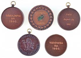 5db-os vegyes modern sportérem tétel, közte 1990. "Diákolimpia Bp." Br sportérem füllel T:...
