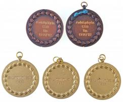 5db-os modern sportérem tétel, közte 1988. "Balatonátúszás" aranyozott fém sportérem fülle...