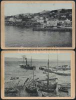 cca 1900 Volosca (Volosko) és Lovrana (Lovran), Ika, Abbázia, parti részlet, keményhátú fotó, 3 db, 9,5x14,5 cm