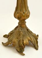 Régi háromágú réz gyertyatartó, m: 53 cm