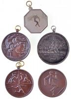 5db-os vegyes modern sportérem tétel, közte 1990. "Váltófutás Bp" Br sportérem fül nélkül, fülnyommal, 1992. "PASz Bajnokság" Br sportérem füllel T:2 ph.