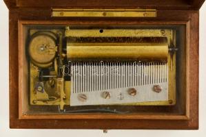 cca 1910 Thorens fa zenedoboz, No. 27, háromféle dallammal (Faust Marsch, Loreley,  Freischutz Jäger...