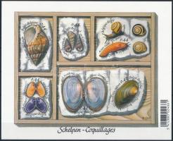 Kagylók és csigák öntapadós kisív, Shells and snails self-adhesive minisheet