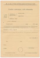 ~1940. Magyar Királyi Postatakarékpénztár - Fizetési utalványra szóló felmondás kitöltetlen űrlap (2x) T:II