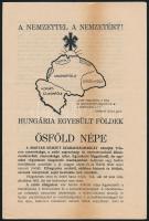 1937 Nemzettel a Nemzetért. Hungária egyesült földek. Propaganda nyomtatvány 4p.