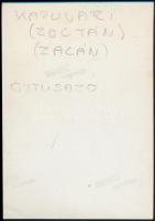 Kapuvári Zalán (?-?) öttusázó díjaival, fotó, hátulján feliratozva, 9×6 cm