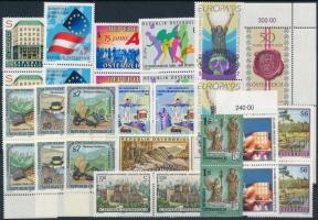30 stamps in pairs, 30 db bélyeg párokban, közte teljes sorok stecklapon