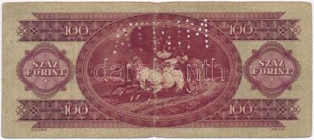 1947. 100Ft "B 224 - 021370" sorozat és sorszámmal illetve "MINTA" perforációval...