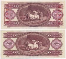 1989. 100Ft "B000 000808" sorozat és sorszámmal illetve piros "MINTA" felülnyomá...