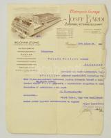 1924 Bárdi József Automobil Rt. díszes fejléces számla, szélénél szakadások, 29x22 cm
