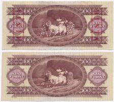 1975. 100Ft piros "MINTA" felülnyomással és perforációval illetve "B000 000221" ...