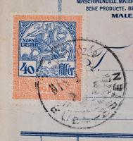1917 Auger és Kisfalvi festékgyár,  díszes fejléces számla, okmánybélyeggel, viseltes állapotban, 20...