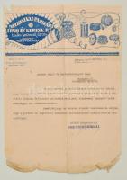 1928 Mechanikai Papíráru Ipari és Kereskedelmi Rt. díszes fejléces számla, szakadt, 29x21 cm
