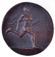 DN Futót ábrázoló Br plakett (69mm) T:2- patina