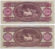 1968. 100Ft "B000 000989" sorozat és sorszámmal illetve piros "MINTA" felülnyomá...