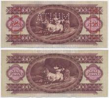 1960. 100Ft "B 267 052903" sorozat és sorszámmal illetve piros "MINTA" felülnyom...