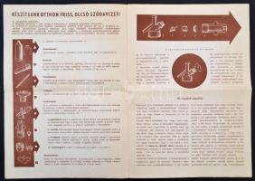 cca 1952 Autosyphon készülék használati utasítása, Gáz és Szénsavértékesítő Vállalat, kiadja: Vörös ...