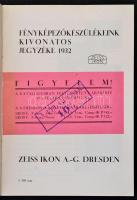 1932 Zeiss Ikon fényképezőgépek képekkel illusztrált katalógusa, 24p
