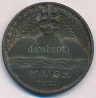 1907. "M.U.Sz. (Magyar Úszó Szövetség)" fém emlékérem (39mm) T:2,2- patina