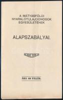1917 A Mátyásföldi Nyaralótulajdonosok Egyesületének Alapszabályai. 15p.