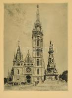 Olvashatatlan jelzéssel: Mátyás templom. Litográfia, karton, 38×29 cm
