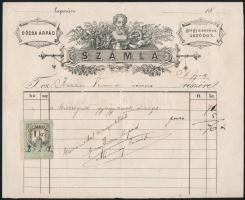 1883 Dózsa Árpád aszódi gyógyszerész díszes számlája / phramacy bill