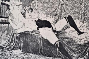 Pornográf metszetekről készült modern másolatok, 7 db, 25x23 cm