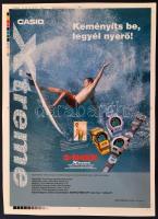 Casio reklámplakát, nyomat, papír, hátoldalán reklámügynökségi feljegyzéssel 33×24 cm