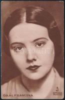 Gaál Franciska színésznő, nyomat, Angelo Photos, 14×9 cm