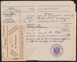 1913-1944 Militäpaß, német katonakönyv, gyalogos katona részére, bejegyzésekkel, pecsétekkel, fotóva...