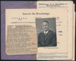 1913-1944 Militäpaß, német katonakönyv, gyalogos katona részére, bejegyzésekkel, pecsétekkel, fotóva...