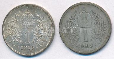 Ausztria 1893-1915. 1K Ag "Ferenc József" (2x) T:2-,2
Austria 1893-1915. 1 Corona Ag &quo...