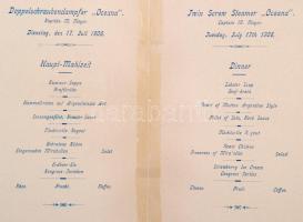 1906 A Hamburg Amerika line hajótársaság rajzos étlapja + nyomtatványa / Lithographic menu of the st...