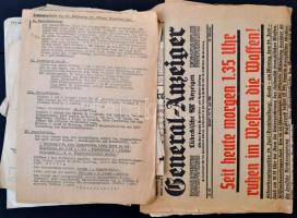 cca 1900-1940 Vegyes papírrégiség tétel, német nyelven, részben a III. birodalom időszakából, okmány...