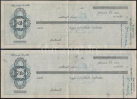 1942 2 db váltónak a 4P50f, 7P50f nyomdai sokszorosításhoz endegélyezéssel ellátott mintapédánya / Receipts essay with authorisation signatures