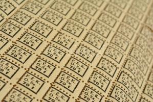 1918 Fémmunkások és Kubikusok Országos Szövetsége járulékbélyeg teljes, 400 darabos teljes  ív