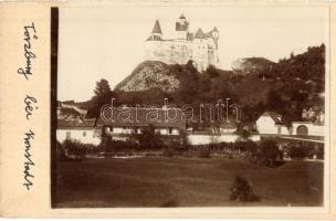 Törcsvár, Törzburg, Bran; a vár képeslapra ragasztott fotója / castle. photo glued on postcard, 5 Heller Ga.