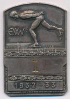 Ausztria 1932. "EVW(?) - Stafetten-laufen 3x800m" váltófutás fém díjplakett "K. REINER KLAGENFURT" gyártói jelzéssel (27x40mm) T:2 patina Austria 1932. "EVW(?) - Stafetten-laufen 3x800m" metal relay race award plaque with "K. REINER KLAGENFURT" makers mark (27x40mm) C:XF patina